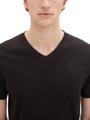 Basic T-Shirt im 2er-Pack mit V-Ausschnitt XL Regular Fit - Black