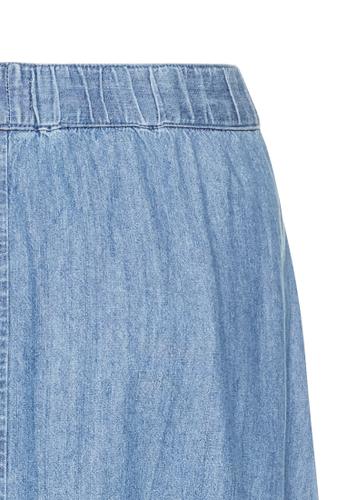 Langer Denim-Rock mit elastischem Bund 36 Regular Fit - Denim