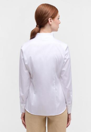 Satin Shirt Bluse Satingewebe Langarm 38/Langarm REGULAR FIT - Weiß