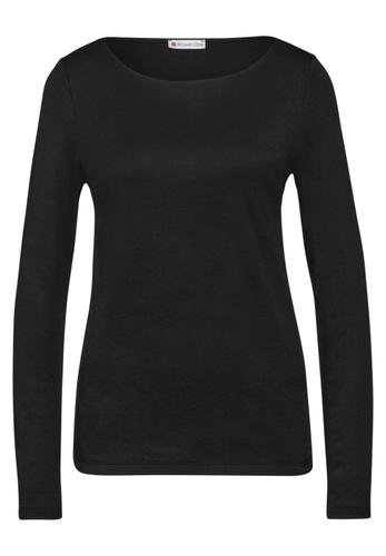 Shirt mit U-Boot-Ausschnitt 38 - Black