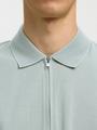 SLMFAVE ZIP SS POLO NOOS M Normal geschnitten - Aqua Gray