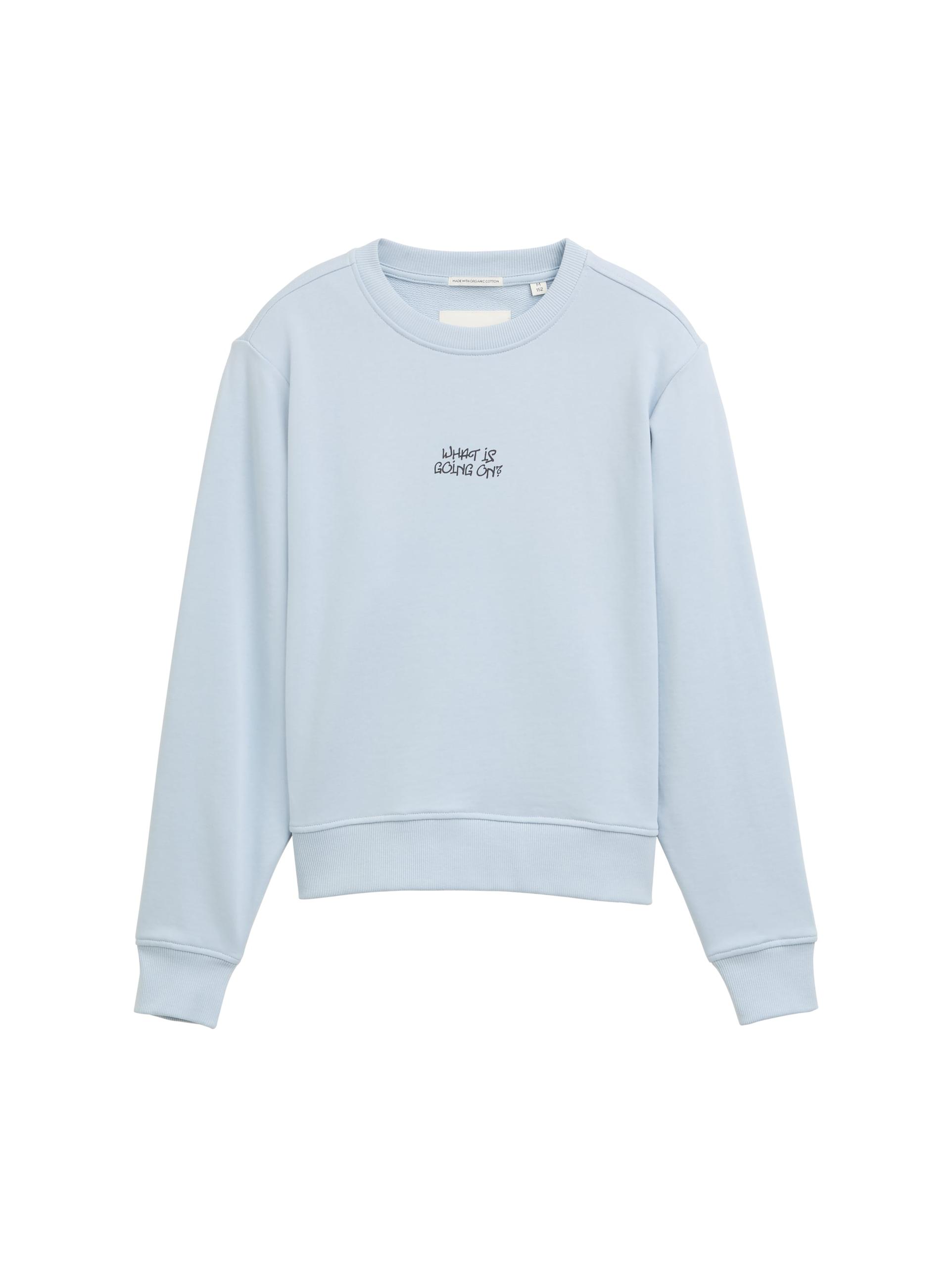 Boxy Fit Sweatshirt mit Print 140 Boxy Fit - Soft Foggy Light Blue