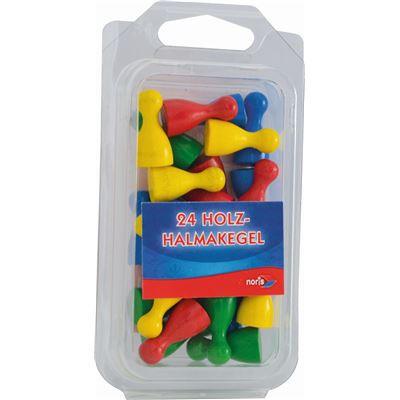Noris Spiele - 24 bunte Halmakegel aus Holz