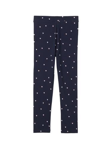 Gemusterte Leggings mit Bio-Baumwolle 92/98 Skinny Fit - Dark Blue Pink Heart