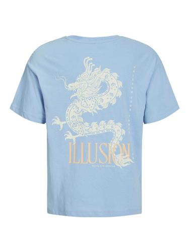JJCHARGE PRINTED TEE SS CREW NECK JNR 152 Locker geschnitten - Chambray Blue