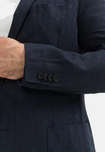 Leinen Herringbone Sakko 26 - Dark Blue