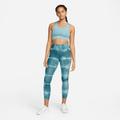 Nike W Nk One Luxe Df Mr Tght Aop - ash green/rush orange/clear