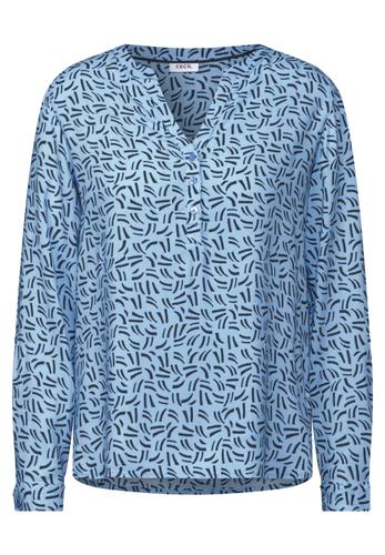 Bluse mit Minimal Print XL - Fresh Light Blue