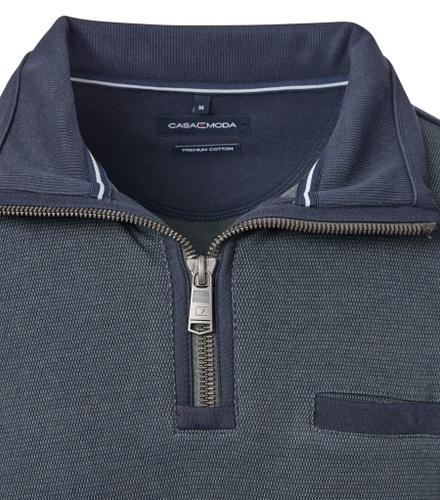 Sweat-Troyer gemustert - Blau / 3XL