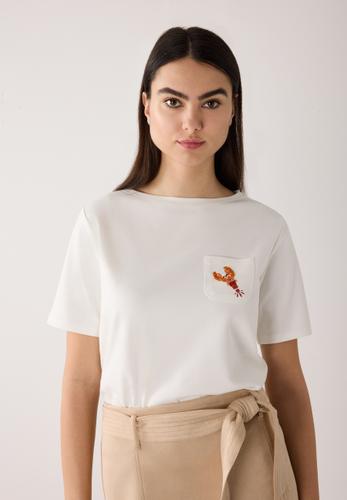 T-Shirt mit Pailletten-Lobster 38 - Weiß