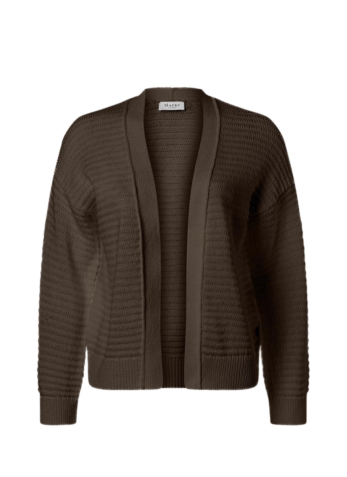 Strick Cardigan 1/1 Arm Modern Fit - Dark Chocolate
