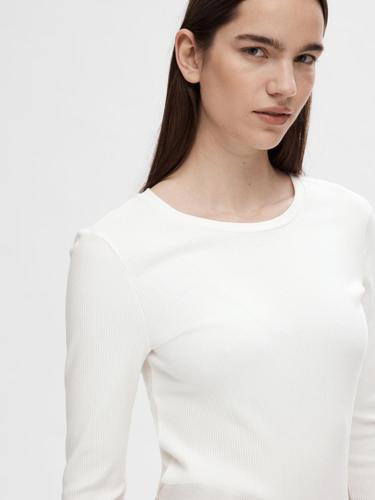 SLFANNA LS CREW NECK TEE S NOOS XS Normal geschnitten - Snow White