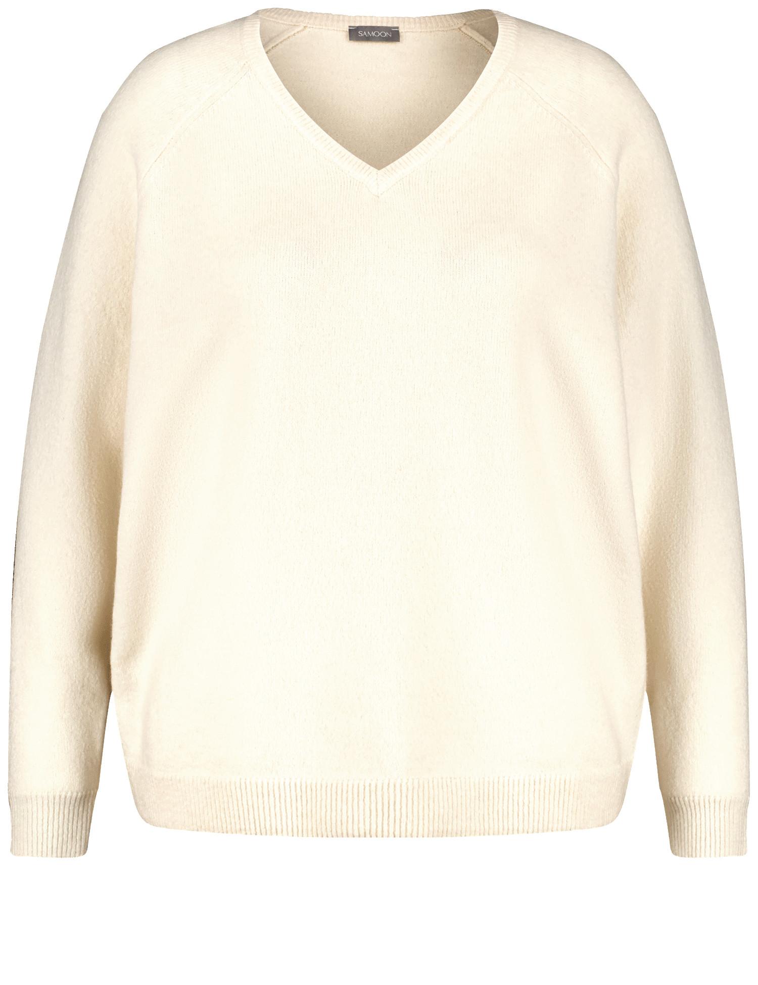 Wärmender Basic Pullover mit V-Ausschnitt 48 Figurumspielend | Gerade geschnitten - Pearl