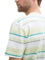 T-Shirt im Streifenmuster XXL Regular Fit - White Lime Multi Color Stripe