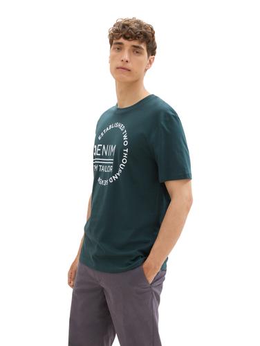 Basic T-Shirt mit Logo-Print S Regular Fit - Dark Green
