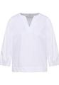Satin Shirt Bluse Satingewebe 3/4-Arm 40/Dreiviertelarm LOOSE FIT - Weiß