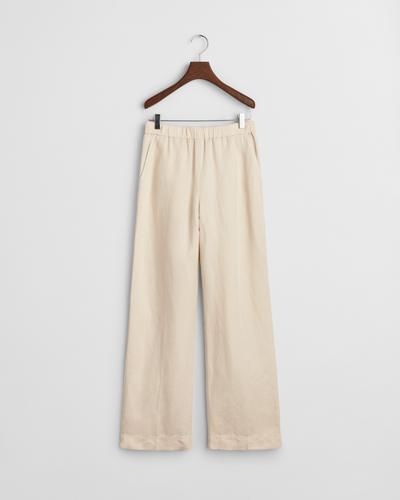 Relaxed Fit Leinenmix Pull-On Hose 38 - Putty