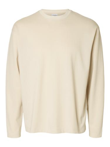 SLHLOOSEOSCAR LS O-NECK TEE NOOS M Locker geschnitten - Oatmeal