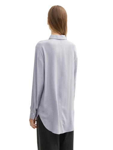 Oversize Hemdbluse aus Viskose XL Oversized Fit - Cement Grey Mélange