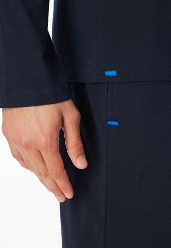 Langarmshirt Knopfleiste Blau 50