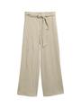 High Waist Culotte Hose mit Bindegürtel M Culotte Fit - Vertical Green White Stripe