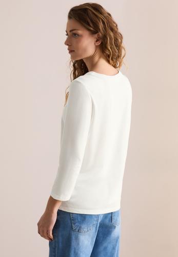 Shirt mit Schimmer-Print L - Vanilla White