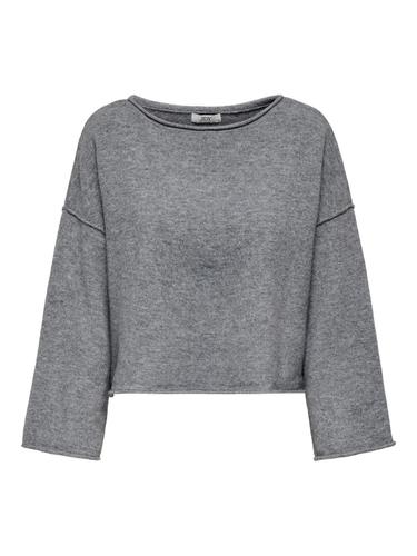JDYRUE LIFE L/S BOAT NECK PULL KNT NOOS XL Knit Fit - Medium Grey Melange