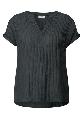 Strukturbluse XXL - Slate Khaki