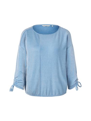Loose Fit Langarmshirt mit Raffärmeln XL Loose Fit - Small Mid Blue White Stripe