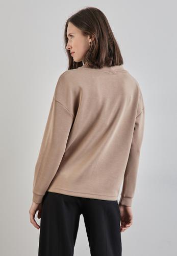Shirt im Silk Look Braun 36