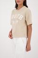 Sweatshirt mit aufgenähtem Schriftzug 42 - Sand