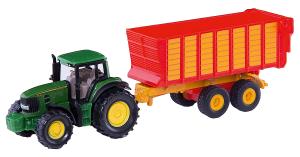 SIKU 1650 John Deere mit Silagewagen