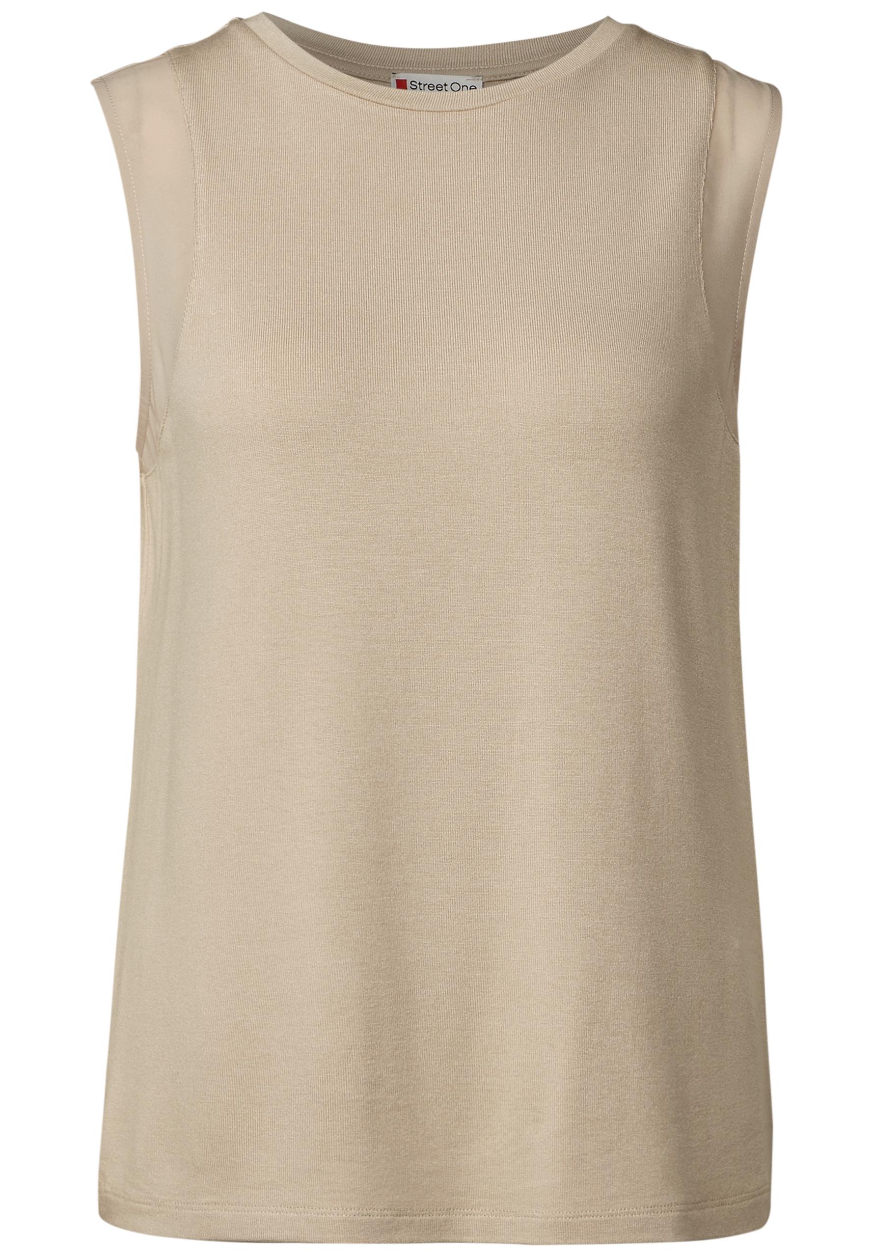 Top mit Chiffondetails 36 - Coastal Beige
