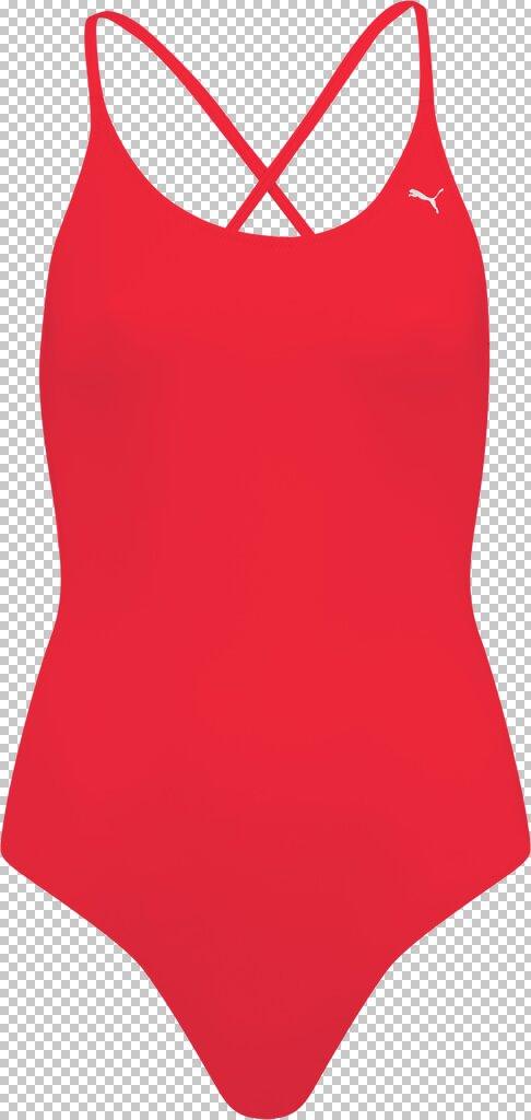 PUMA Damen Badeanzug SWIM WOMEN V-NECK CROSSBACK SW M in Rot
