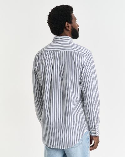 Regular Fit Classic Popeline Hemd mit Streifen Weiß M