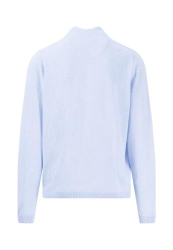 Cardigan Zip, small structure Blau 3XL