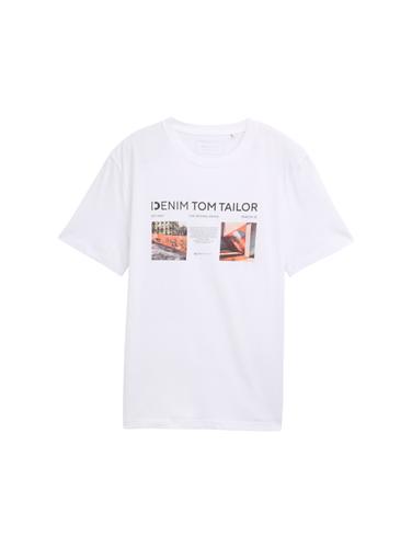 T-Shirt mit Foto-Print L Regular Fit - White