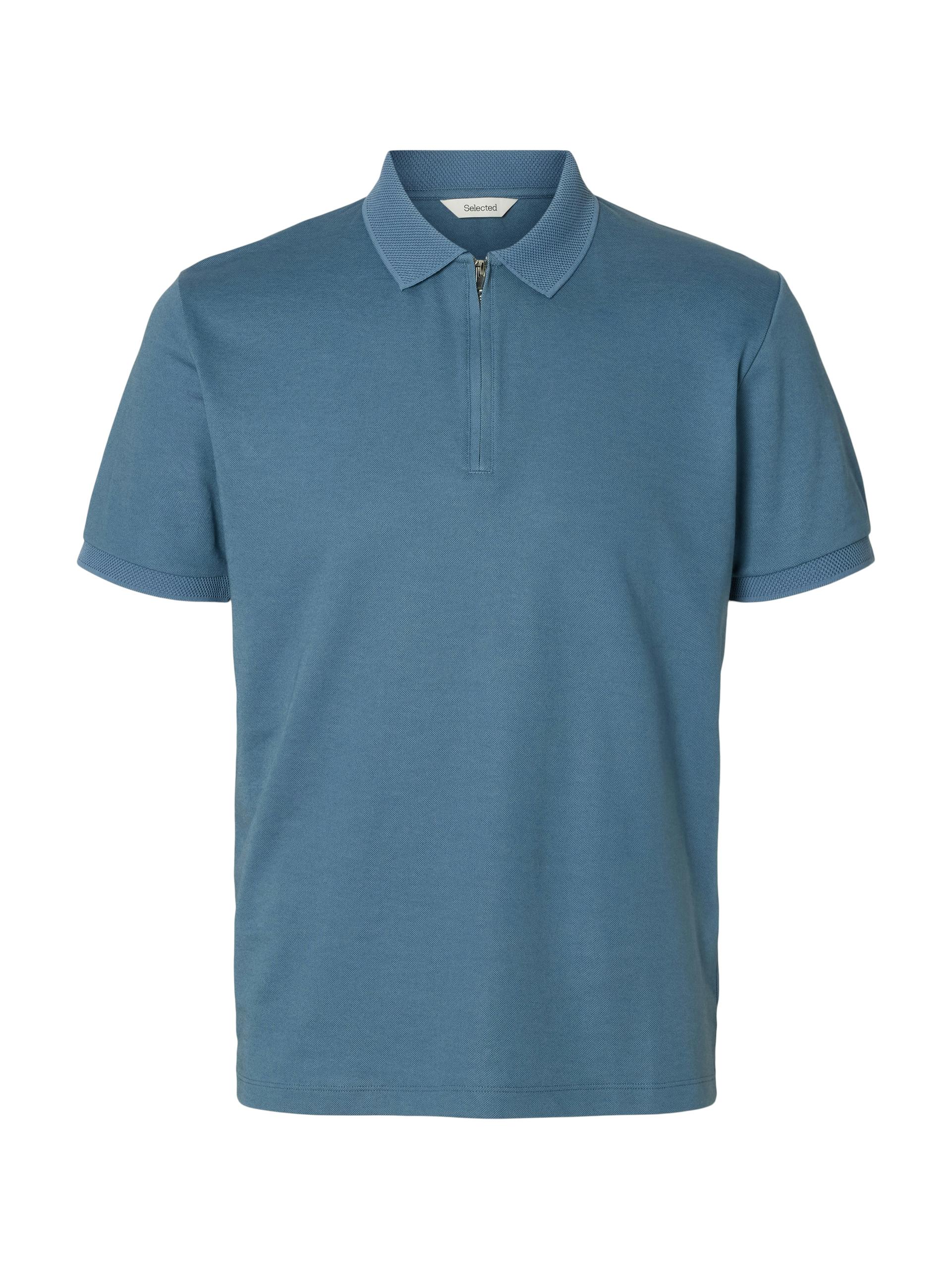 SLMFAVE ZIP SS POLO NOOS M Normal geschnitten - Blue Mirage