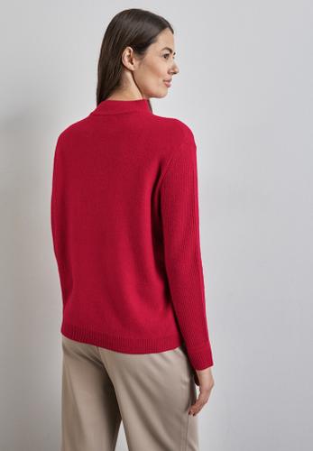Pullover mit Strickmuster Rot 36