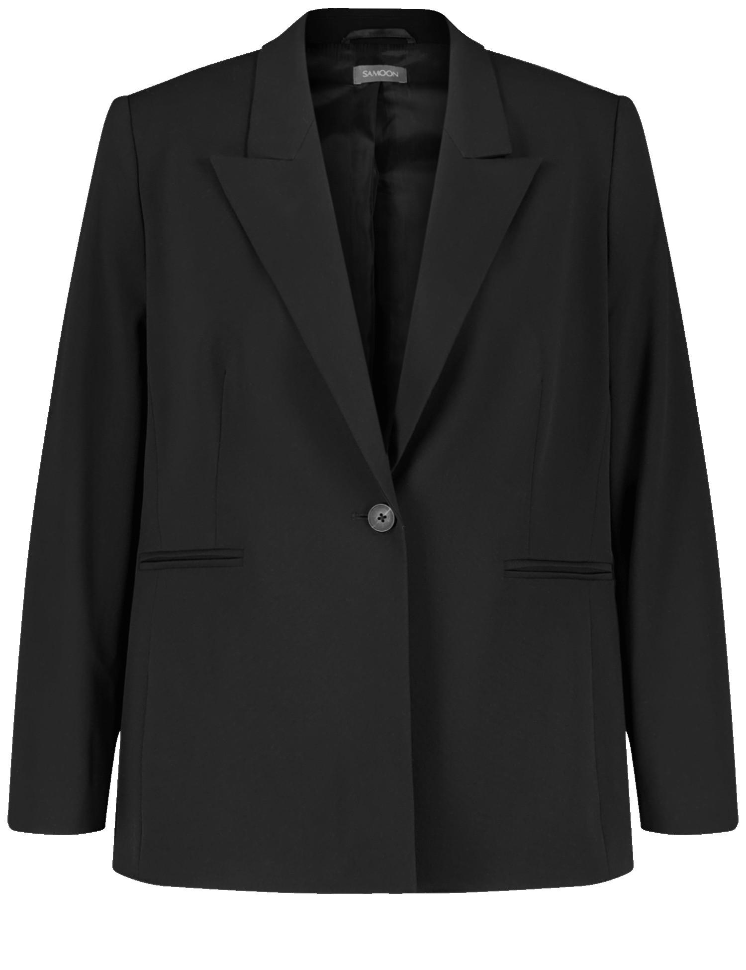 Klassischer Blazer mit Paspeltaschen 54 Figurumspielend | Gerade geschnitten - Black