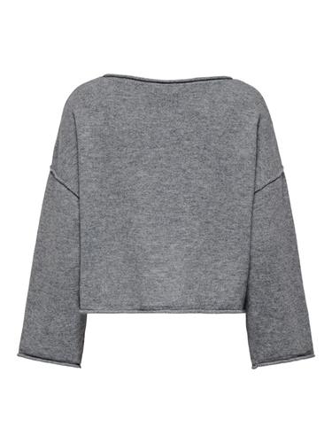 JDYRUE LIFE L/S BOAT NECK PULL KNT NOOS XL Knit Fit - Medium Grey Melange