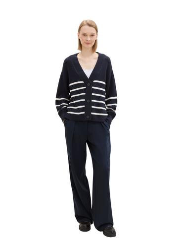 Cardigan mit V-Ausschnitt XL Regular Fit - Placed Navy White Stripe