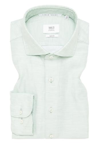 Linen Shirt Twill Langarm 42/Langarm - 67cm SLIM FIT - Lime
