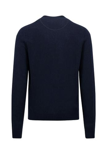 Cardigan College, Merino Cashmere Blau S