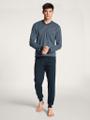 Bündchen-Pyjama Blau XL