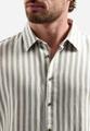 Shirt Vertical Big Stripe With Linen M Regular Fit - Taupe