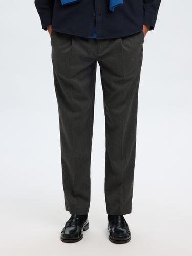 SLH190-REG TAPERED LEROY PLEAT PANT NOOS XL Verjüngt - Dark Grey Melange
