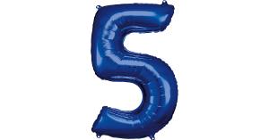 Folienballon 5, blau