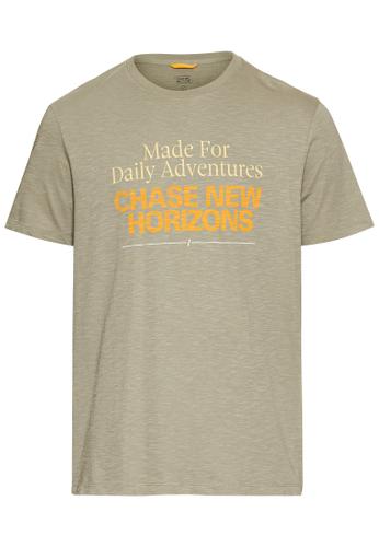 T-Shirt mit Print aus Organic Cotton Grün XL