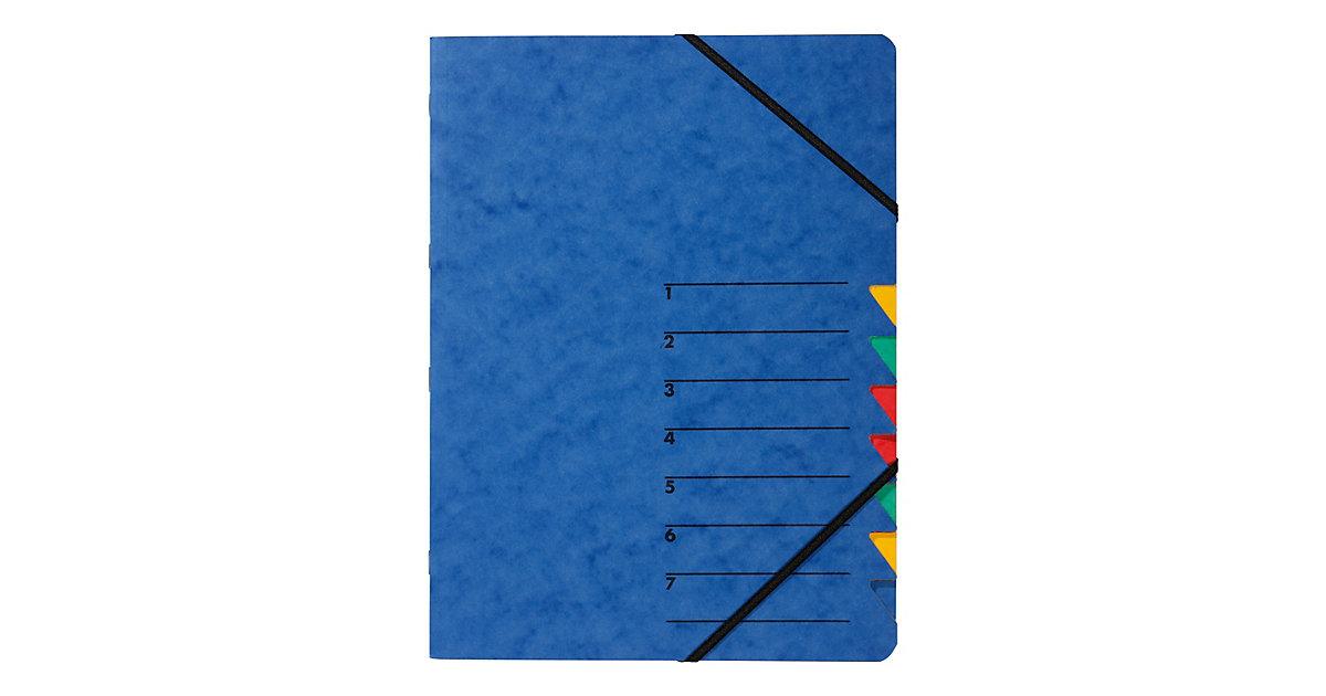 Ordnungsmappe Easy blau, Teilung: 7 Fächer, B x H x T mm: 240 x 320 x 4 Ordner